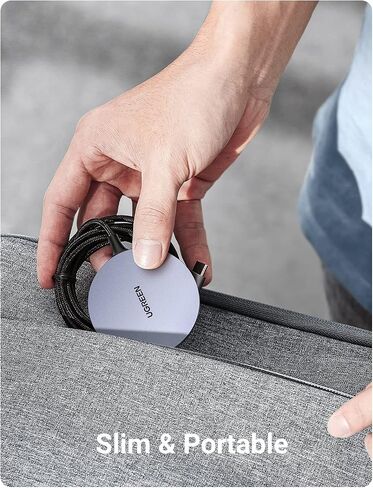 UGREEN Magnetic Wireless Charger, Portable Wireless Charging Pad with 5FT Cable Compatible with iPhone 15/15 Plus/15 Pro/15 Pro Max/14/13/12, and AirPods in Saudi Arabia
