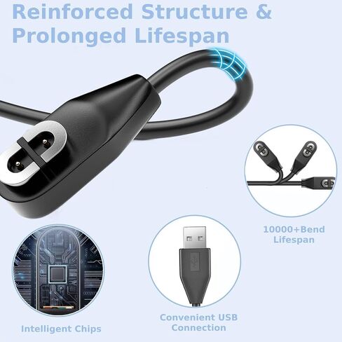 Headphones Charging Cable Charger for Shokz Aftershokz Shockz, [2-Pack, 3.3 ft] 𝐔𝐩𝐠𝐫𝐚𝐝𝐞𝐝 Strong Magnet Charger for Aeropex AS800, OpenRun Pro,OpenRun,OpenRun Mini,OpenComm Bone Conduction in Saudi Arabia
