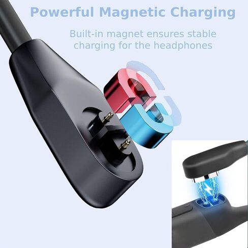 Headphones Charging Cable Charger for Shokz Aftershokz Shockz, [2-Pack, 3.3 ft] 𝐔𝐩𝐠𝐫𝐚𝐝𝐞𝐝 Strong Magnet Charger for Aeropex AS800, OpenRun Pro,OpenRun,OpenRun Mini,OpenComm Bone Conduction in Saudi Arabia