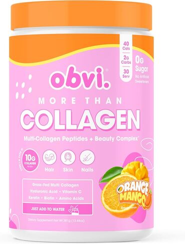Obvi More Than Collagen, All-in-One Beauty Nutrition Powder, Grass-Fed Multi Collagen, Hyaluronic Acid, Biotin, Keratin, Healthier Hair, Skin, and Nails (Watermelon) in Kuwait