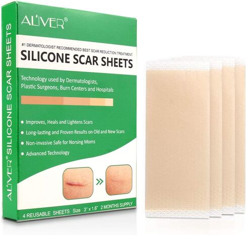 إزالة صفائح الندبات المصنوعة من السيليكون الاحترافية، علاج علامات التمدد الجراحية، حروق حب الشباب، قسم الجدرة C، والمزيد من رقع الندبات، الندبات القديمة والجديدة، رقع الندبات القابلة لإعادة الاستخدام، 3 × 1.6 × 4 (كمية تكفي 60 يومًا) in Kuwait