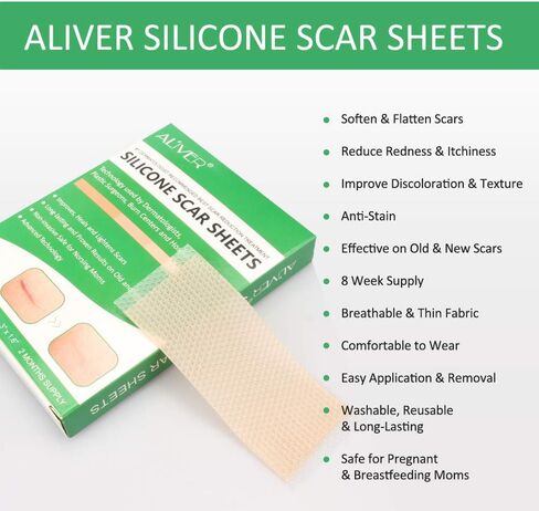 إزالة صفائح الندبات المصنوعة من السيليكون الاحترافية، علاج علامات التمدد الجراحية، حروق حب الشباب، قسم الجدرة C، والمزيد من رقع الندبات، الندبات القديمة والجديدة، رقع الندبات القابلة لإعادة الاستخدام، 3 × 1.6 × 4 (كمية تكفي 60 يومًا) in Kuwait
