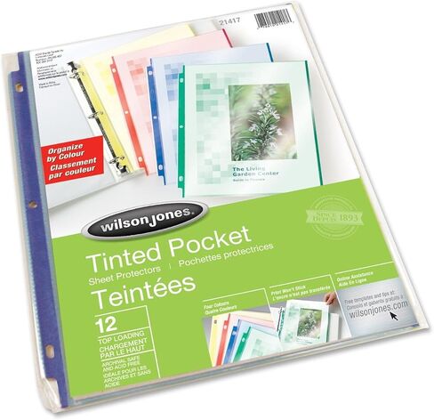 واقيات ملاءات الجيب الملونة من ويلسون جونز، مقاس الحروف، 12 كمًا في كل عبوة، متعددة الألوان (W21417A) in Kuwait