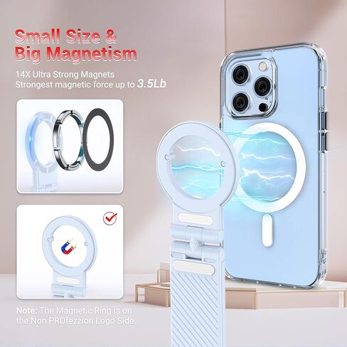 PROfezzion 2 Pack Magnetic Airplane Phone Holder for Mag Safe iPhone 16 15 14 13 12 & All Phone, 360°Rotation Travel Must Have Handsfree Phone Mount for Desk/Tray Table Travel Accessory in Kuwait