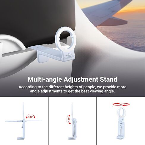 PROfezzion 2 Pack Magnetic Airplane Phone Holder for Mag Safe iPhone 16 15 14 13 12 & All Phone, 360°Rotation Travel Must Have Handsfree Phone Mount for Desk/Tray Table Travel Accessory in Kuwait