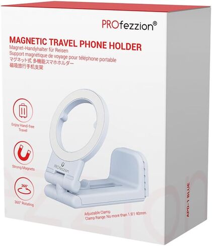 PROfezzion 2 Pack Magnetic Airplane Phone Holder for Mag Safe iPhone 16 15 14 13 12 & All Phone, 360°Rotation Travel Must Have Handsfree Phone Mount for Desk/Tray Table Travel Accessory in Kuwait