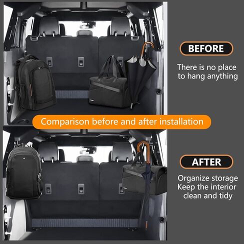 خطاف حقيبة صندوق السيارة - خطاف حقيبة بقالة داخلي من الألومنيوم مناسب لسيارة Ford Bronco 2021 2022 2023 2024 بابين 2021 2022 2023 2024 ملحقات 4 أبواب قطعتين (على شكل حرف T) in Kuwait