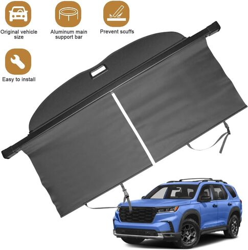 غطاء حقيبة السيارة هوندا بايلوت 2024 2023، غطاء حقيبة السيارة الخلفي القابل للسحب متوافق مع ملحقات هوندا بايلوت 2024 غطاء حماية صندوق السيارة in Kuwait