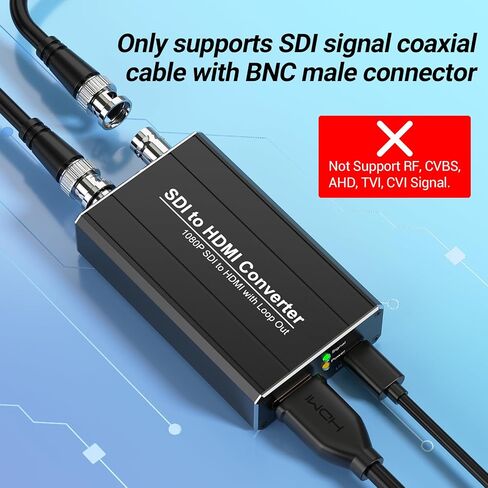 SDI to HDMI Adapter with SDI Loop Out, Automatically detects SD/HD/3G-SDI, Embedded Audio in Saudi Arabia