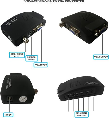 BNC إلى VGA، محول S Video إلى VGA، مدخل BNC وVGA إلى محول شاشة الكمبيوتر المحمول لإخراج VGA in Kuwait