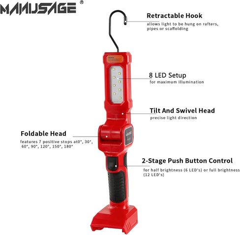 منفاخ إطارات وضاغط هواء ومجموعة إضاءة للعمل، مضخة إطار سيارة لاسلكية 20 فولت مع مقياس ضغط رقمي، بطارية ليثيوم أيون 2.0 أمبير قابلة لإعادة الشحن، ضوء عمل ليثيوم أيون 20 فولت in Kuwait