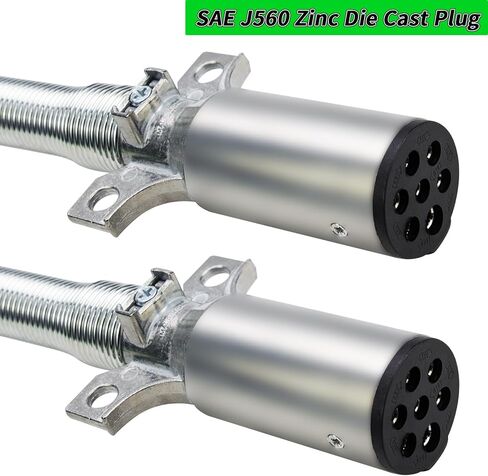 Voilamart 15Ft 7 طريقة ملفوف مقطورة الحبل كابل ABS الطاقة الكهربائية الثقيلة كابل لفائف الطاقة لشبه الشاحنات مقطورة الجرارات in Kuwait