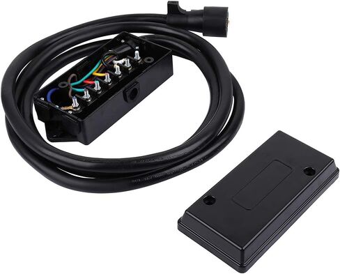 SCITOO 9 Feet 7 Way Plug Inline Trailer Cord with 7 Gang Junction Box, Auto 7 Pin Trailer Wiring Harness, 7 Way RV Style Trailer Plug Wiring for RV Trailers, Campers, Caravans, Trucks, ETL Listed in Saudi Arabia