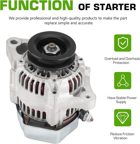 Alternator AND0214 Compatible with Kubota Tractor L2800 L3130 L3400 L3430 L4300 M4700 M4800 M4900 M5400 M5700 MX5000F 2.8L Diesel Engine 400-52172 in Saudi Arabia