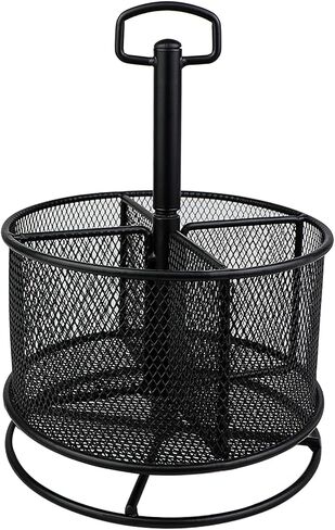 TONOS Large Pen Holder Pencil Holder for Desk, 360° Rotating Desktop Organizer Storage Caddy with 4 Compartments for Office Home School Supplies Collection. in Saudi Arabia