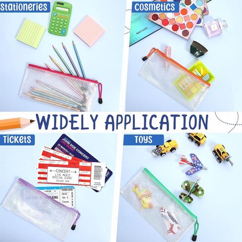 20pcs Mesh Zipper Pouch,Waterproof Zipper Bags,Plastic Zipper Pouches for Organizing,10 Colors Mesh Zipper Pouch Bags Multipurpose for Travel Storage Home Office Supplies(A4/13.5x9.5in) in Saudi Arabia