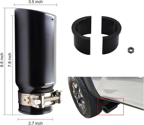Exha-ust Tip Black For 2005-2023 Toy-ota Tacoma Black Exha-ust Pipe PT932-35180-02 in Saudi Arabia