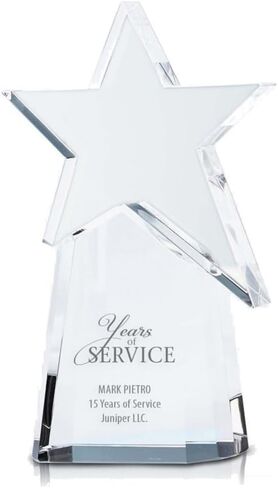Engraved Pillar of Success Crystal Trophy in Saudi Arabia
