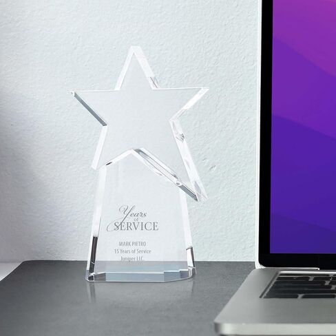 Engraved Pillar of Success Crystal Trophy in Saudi Arabia