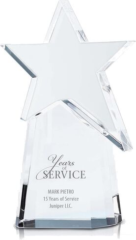 Engraved Pillar of Success Crystal Trophy in Saudi Arabia