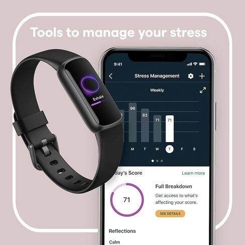 جهاز تتبع اللياقة البدنية والعافية Fitbit Luxe مع إدارة الإجهاد (متجدد) in Saudi Arabia