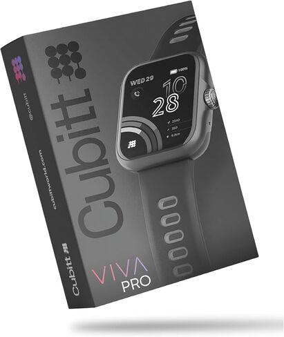 Cubitt Viva Pro Smartwatch/Fitness Tracker with 1.78" Touch AMOLED Screen, Bluetooth Calling, Built in GPS, 60+ Sports, Blood Oxygen, Heart Rate, Stress and Sleep Monitor, Waterproof, Step Counter in Kuwait