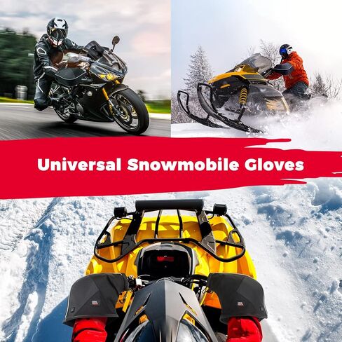 KEMIMOTO ATV Gloves Heated Snowmobile Handlebar Muffs, Water-Resistant/Front Wind-Breaking Winter Thermal Gloves for Men Women, Compatible with 12V Polaris Skidoo Arctic Cat Snowmobile in Saudi Arabia