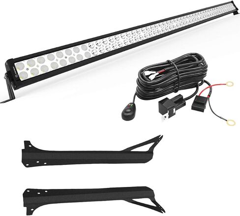YITAMOTOR LED Light Bar 52 بوصة Light Bar متوافق مع 1997-2006 Jeep Wrangler TJ مع دعامات تثبيت وتشغيل / إيقاف تشغيل الأسلاك تسخير 300W Spot Flood Combo Off Road Lights 12V in Saudi Arabia