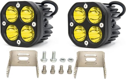 مصابيح ضباب صفراء مقاومة للماء، مصابيح قيادة LED مقاس 3 بوصات، لسيارة Wrangler Offroad 4X4 Auto Car Jeep Truck ATV UTV Boat Motorcycle Bait 40W 2PCS in Kuwait