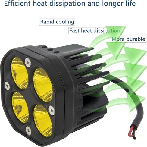 مصابيح ضباب صفراء مقاومة للماء، مصابيح قيادة LED مقاس 3 بوصات، لسيارة Wrangler Offroad 4X4 Auto Car Jeep Truck ATV UTV Boat Motorcycle Bait 40W 2PCS in Kuwait