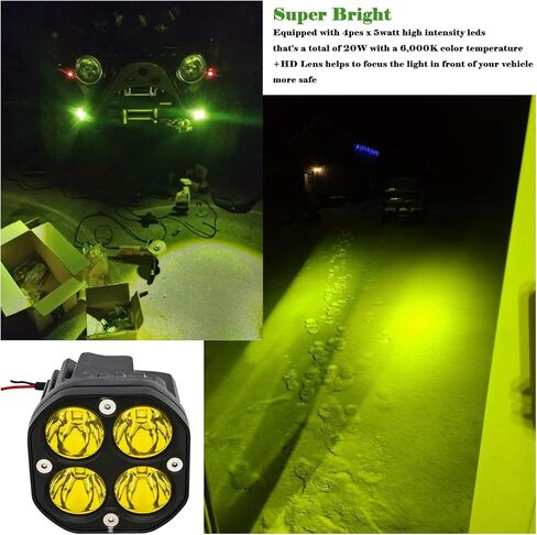 مصابيح ضباب صفراء مقاومة للماء، مصابيح قيادة LED مقاس 3 بوصات، لسيارة Wrangler Offroad 4X4 Auto Car Jeep Truck ATV UTV Boat Motorcycle Bait 40W 2PCS in Kuwait