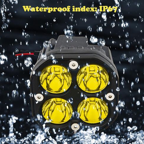 مصابيح ضباب صفراء مقاومة للماء، مصابيح قيادة LED مقاس 3 بوصات، لسيارة Wrangler Offroad 4X4 Auto Car Jeep Truck ATV UTV Boat Motorcycle Bait 40W 2PCS in Kuwait