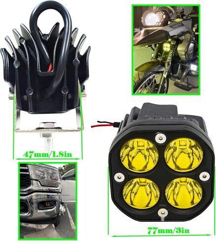 مصابيح ضباب صفراء مقاومة للماء، مصابيح قيادة LED مقاس 3 بوصات، لسيارة Wrangler Offroad 4X4 Auto Car Jeep Truck ATV UTV Boat Motorcycle Bait 40W 2PCS in Kuwait