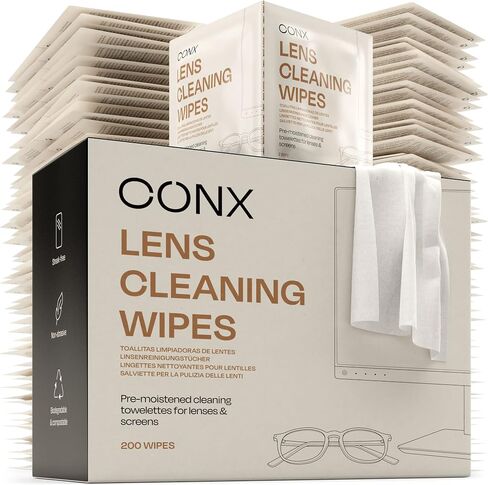Lens Wipes for Eyeglasses - Eye Glasses Lens Cleaner Wipes - Glasses Wipes for Screen, Camera, Computer & Laptop - Individually Wrapped Cleaner Eyeglass Wipes in Saudi Arabia