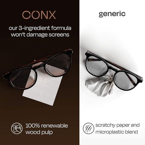 Lens Wipes for Eyeglasses - Eye Glasses Lens Cleaner Wipes - Glasses Wipes for Screen, Camera, Computer & Laptop - Individually Wrapped Cleaner Eyeglass Wipes in Saudi Arabia