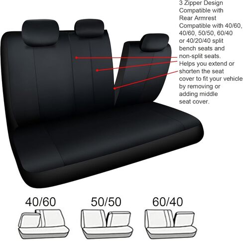 غطاء مقعد السيارة الأمامي المقاوم للماء، واقي مقعد السيارة الأمامي المنخفض الخلفي، أغطية داخلية عالمية للمركبة لشاحنة الدفع الرباعي سيدان، متوافقة مع الوسادة الهوائية in Kuwait