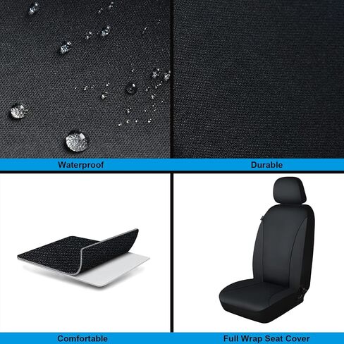 غطاء مقعد السيارة الأمامي المقاوم للماء، واقي مقعد السيارة الأمامي المنخفض الخلفي، أغطية داخلية عالمية للمركبة لشاحنة الدفع الرباعي سيدان، متوافقة مع الوسادة الهوائية in Kuwait