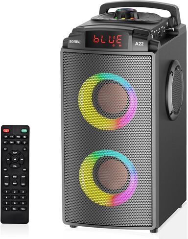 Bluetooth Speaker, 80W(Peak) Wireless Portable Big Speakers with Subwoofer, TWS Pairing and Led Lights, Loud Stereo Sound, EQ, Booming Bass, Outdoor Boombox Bluetooth 5.0 for Gifts Home Party Camping in Saudi Arabia