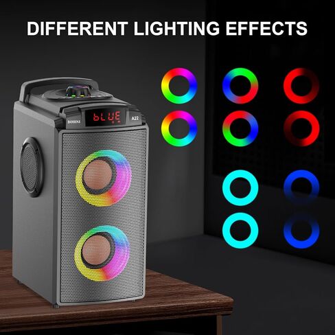 Bluetooth Speaker, 80W(Peak) Wireless Portable Big Speakers with Subwoofer, TWS Pairing and Led Lights, Loud Stereo Sound, EQ, Booming Bass, Outdoor Boombox Bluetooth 5.0 for Gifts Home Party Camping in Saudi Arabia