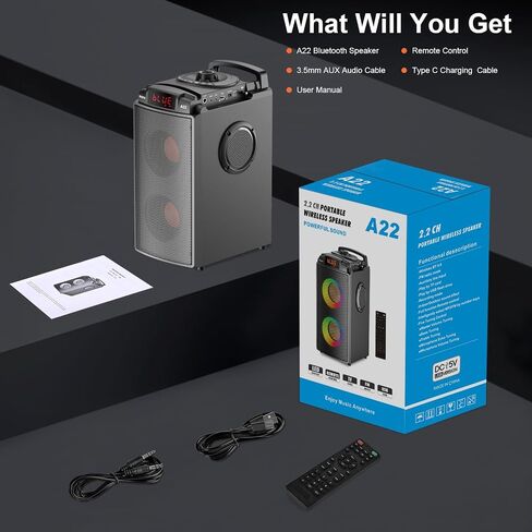 Bluetooth Speaker, 80W(Peak) Wireless Portable Big Speakers with Subwoofer, TWS Pairing and Led Lights, Loud Stereo Sound, EQ, Booming Bass, Outdoor Boombox Bluetooth 5.0 for Gifts Home Party Camping in Saudi Arabia