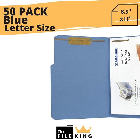 مجلد ملفات أزرق بمثبتات مقاس 2 بوصة | حجم الرسالة - صندوق مكون من 50 | شوكتان | علامة تبويب علوية مقطوعة 1/3 | الموضع 1 و3 | تنظيم الأعمال الورقية والتقارير والملفات القانونية in Kuwait