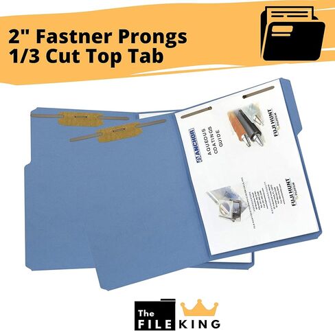 مجلد ملفات أزرق بمثبتات مقاس 2 بوصة | حجم الرسالة - صندوق مكون من 50 | شوكتان | علامة تبويب علوية مقطوعة 1/3 | الموضع 1 و3 | تنظيم الأعمال الورقية والتقارير والملفات القانونية in Kuwait
