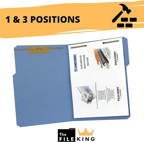 مجلد ملفات أزرق بمثبتات مقاس 2 بوصة | حجم الرسالة - صندوق مكون من 50 | شوكتان | علامة تبويب علوية مقطوعة 1/3 | الموضع 1 و3 | تنظيم الأعمال الورقية والتقارير والملفات القانونية in Kuwait