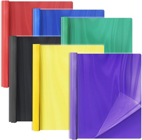 6PCS Plastic Folders Colored, File Folders with 3-Prong 6 Colors Fit A4 Paper, Folders with 3 Hole Ring Binder Project Organizer for Office and School Letter Size in Saudi Arabia