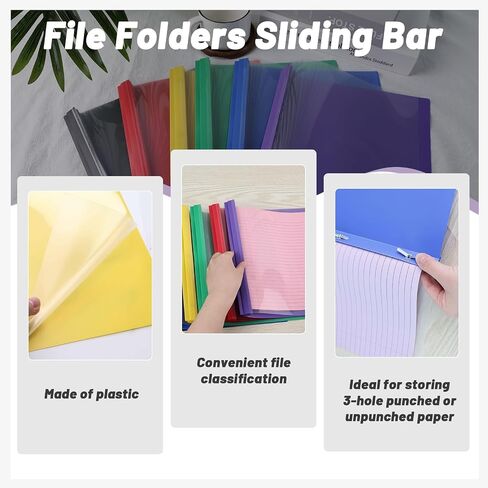 6PCS Plastic Folders Colored, File Folders with 3-Prong 6 Colors Fit A4 Paper, Folders with 3 Hole Ring Binder Project Organizer for Office and School Letter Size in Saudi Arabia