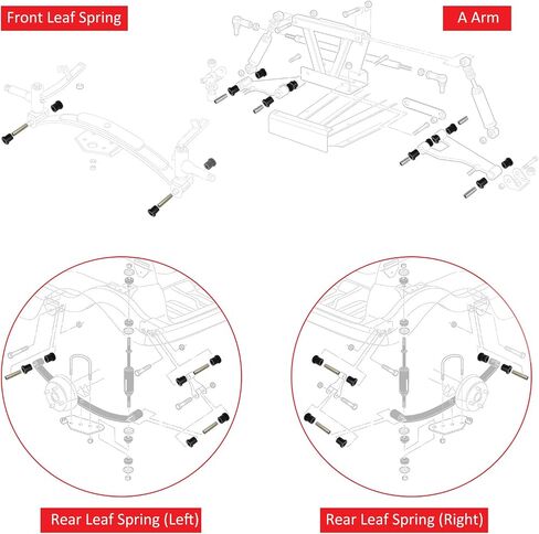 JAVIK Fit Club Car DS Bushing Kits for All Front Rear Leaf Spring & Upper A Arm Suspension 1992-Up, 1015583 1012303 1016346 1016349 1016350 in Saudi Arabia