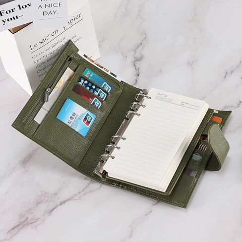 منظم حلقات شخصية من الجلد المحبب بالكامل مع دفتر يوميات بحلقات 30 مم in Kuwait