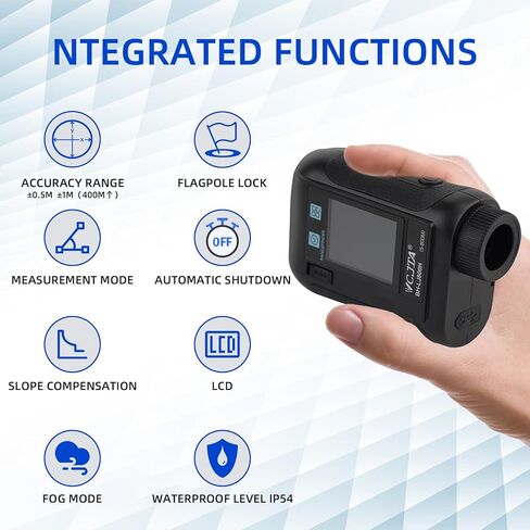 محدد مدى الجولف مع مكتشف نطاق ليزر منحدر لصيد الجولف، 900 ياردة، عمود علم عالي الدقة، قفل الاهتزاز، شاشة LCD، بث صوتي، 10 أوضاع قابلة لإعادة الشحن، أسود in Kuwait
