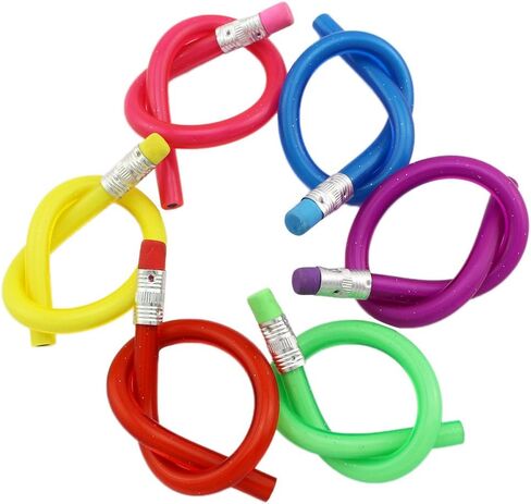 Colorful Magic Bendy Flexible Soft Pencil with Eraser for Children Kids Writing Gift, Pack of 30 (30pcs 18cm Colourful Pencil) in Kuwait