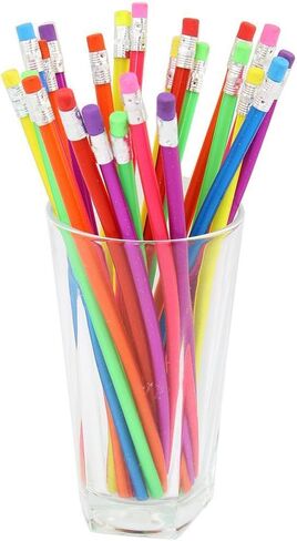 Colorful Magic Bendy Flexible Soft Pencil with Eraser for Children Kids Writing Gift, Pack of 30 (30pcs 18cm Colourful Pencil) in Kuwait